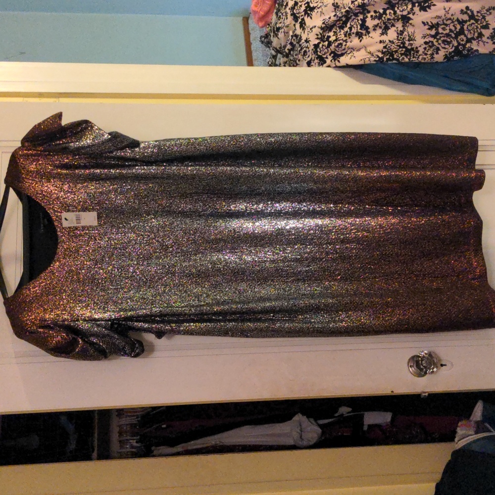 Lane Bryant shimmer metallic sheath dress 24